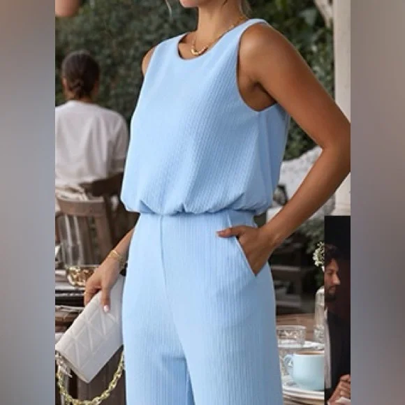 Cutout Back Ribbed Jumpsuit - Picture 3 of 6